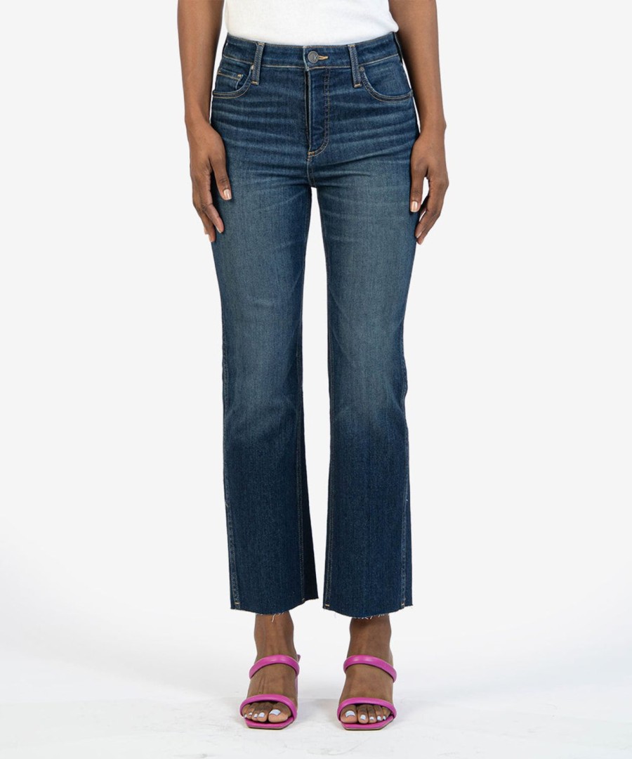 Denim Kut from the Kloth | Kelsey High Rise Fab Ab Ankle Flare, Exclusive (Entirety Wash) Entirety W/Dk Stone Base Wash