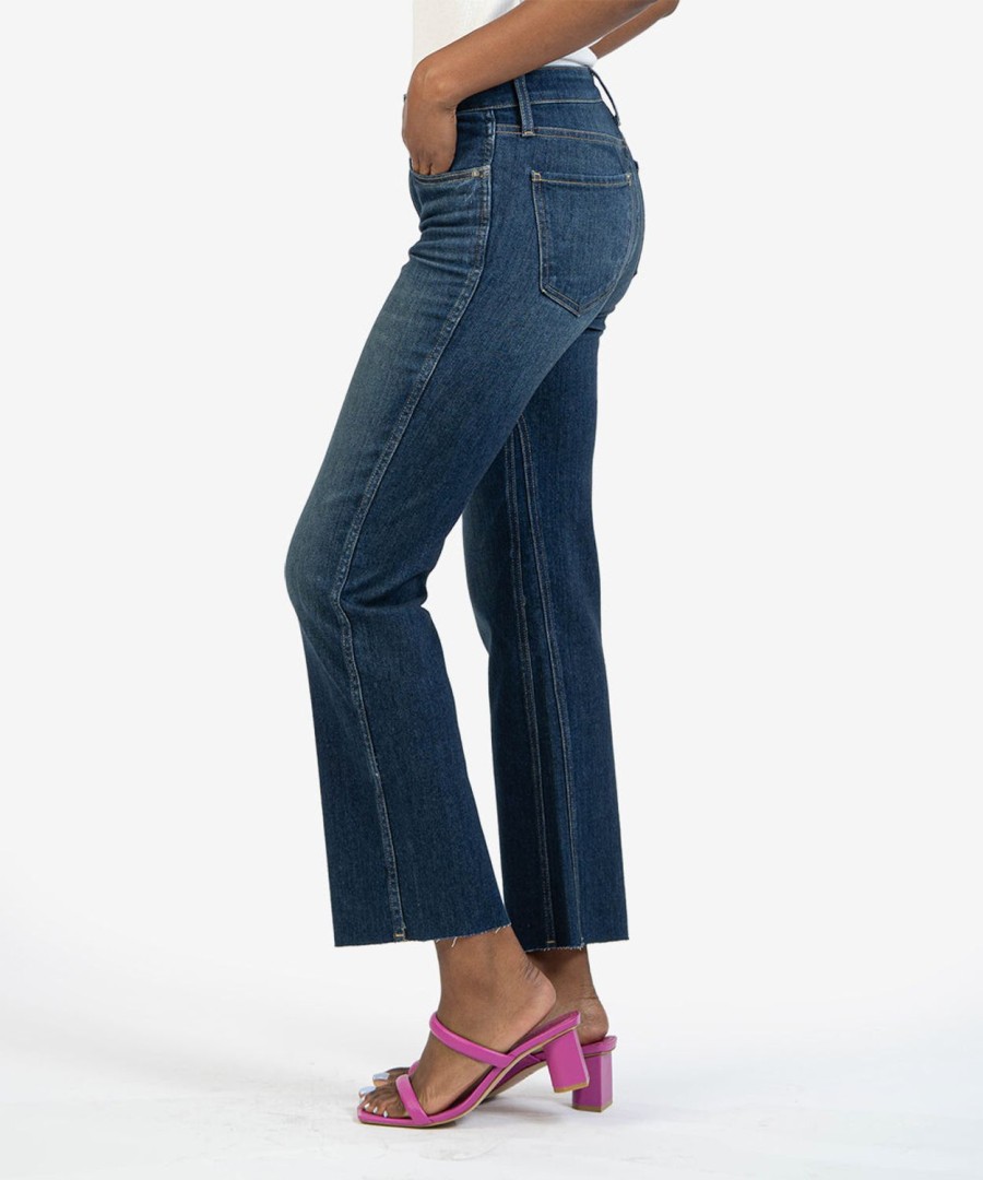 Denim Kut from the Kloth | Kelsey High Rise Fab Ab Ankle Flare, Exclusive (Entirety Wash) Entirety W/Dk Stone Base Wash