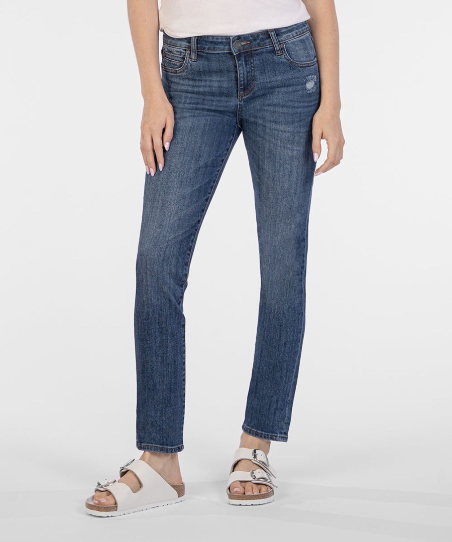 Denim Kut from the Kloth | Catherine Mid Rise Boyfriend (Doubtless Wash) Doubtless W/Medium Base Wash