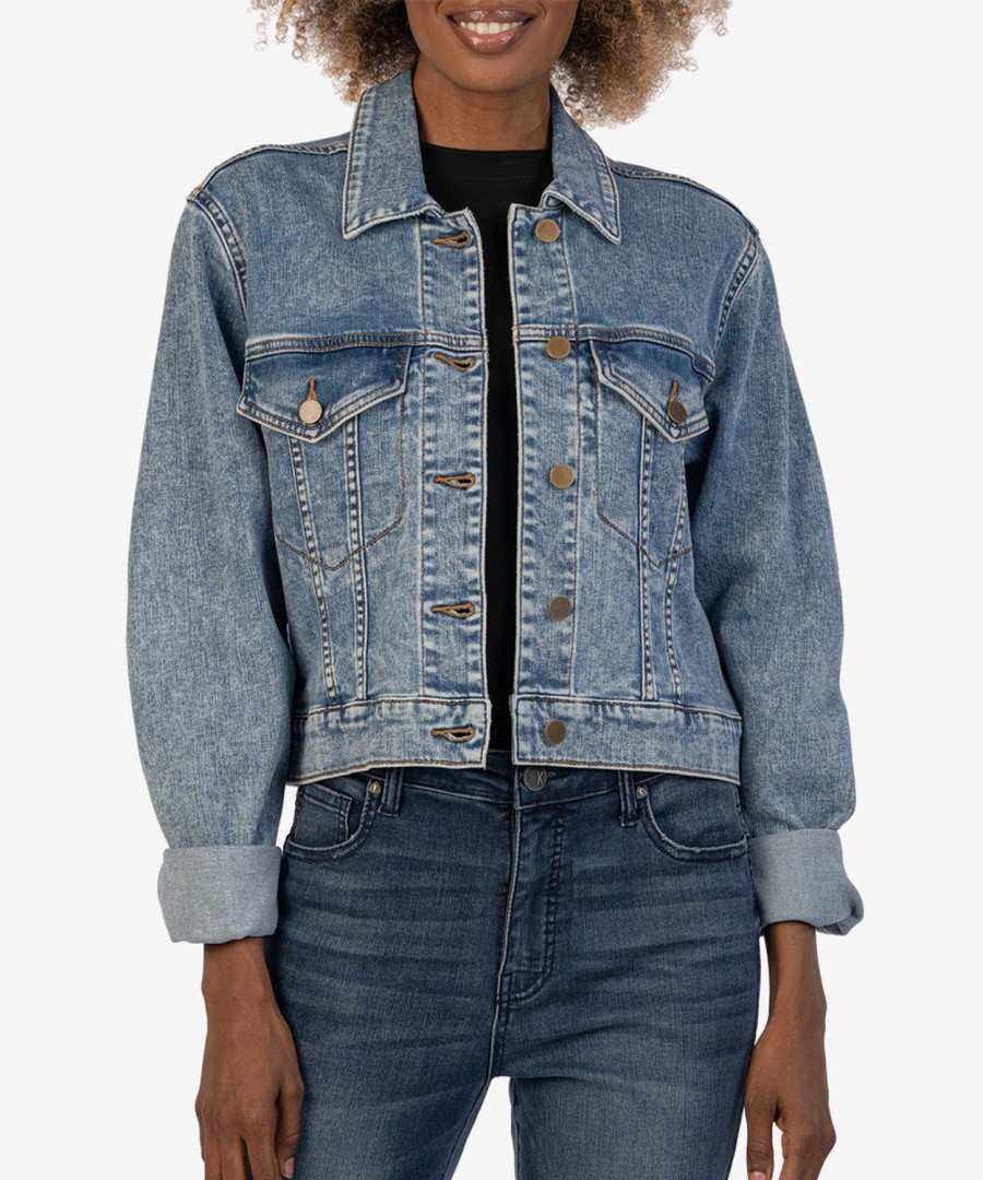 Clothing Kut from the Kloth | Jacqueline Crop Jacket Make W/Medium Base Wash