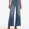 Denim Kut from the Kloth | Meg High Rise Fab Ab Wide Leg Raw Hem (Milestone Wash) Milestone W/Medium Base Wash