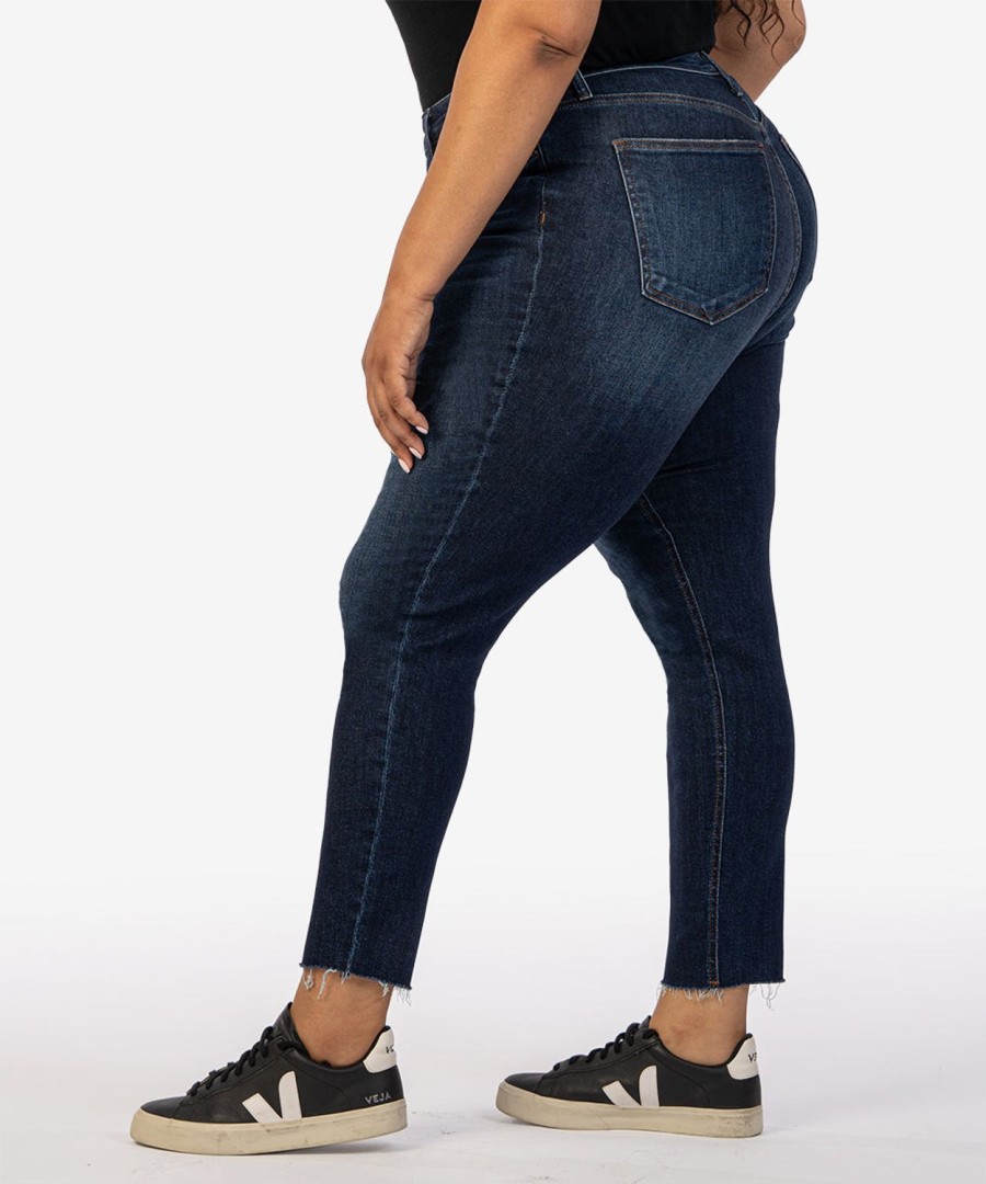 Fit Kut from the Kloth Rachael Mom Jean | Rachael High Rise Fab Ab Mom Jean, Plus Management W/Dk Stone Base Wash