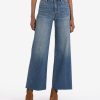 Denim Kut from the Kloth | Meg High Rise Fab Ab Wide Leg, Petite Milestone W/Medium Base Wash