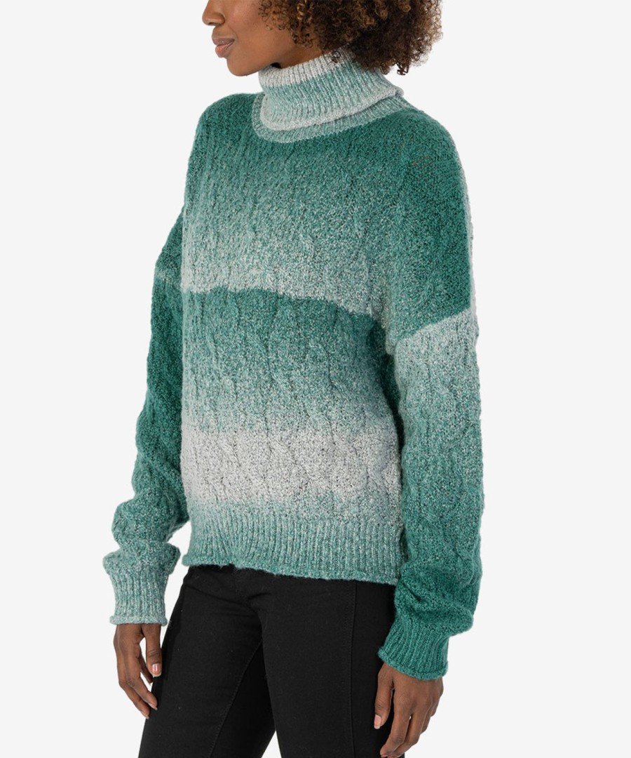 Clothing Kut from the Kloth | Hailee Gradient Turtleneck Sweater Grey/Green