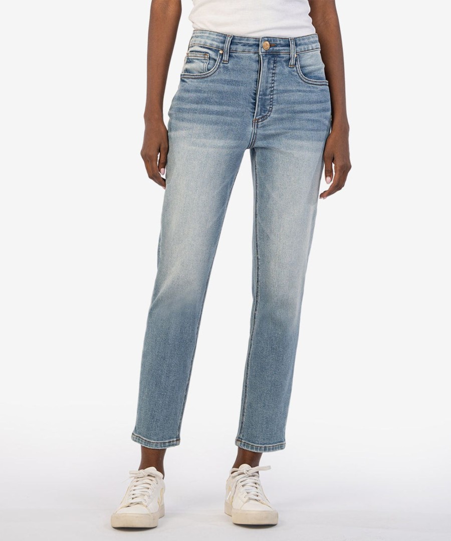 Fit Kut from the Kloth Rachael Mom Jean | Rachael High Rise Fab Ab Mom Jean Coherently W/Medium Base Wash