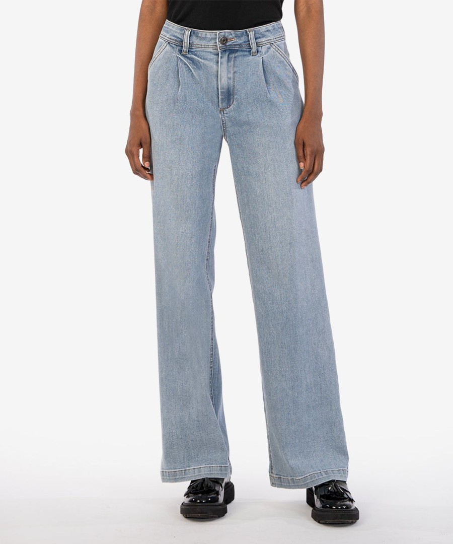 Fit Kut from the Kloth Jean Wide Leg | Jean High Rise Wide Note W/Medium Base Wash