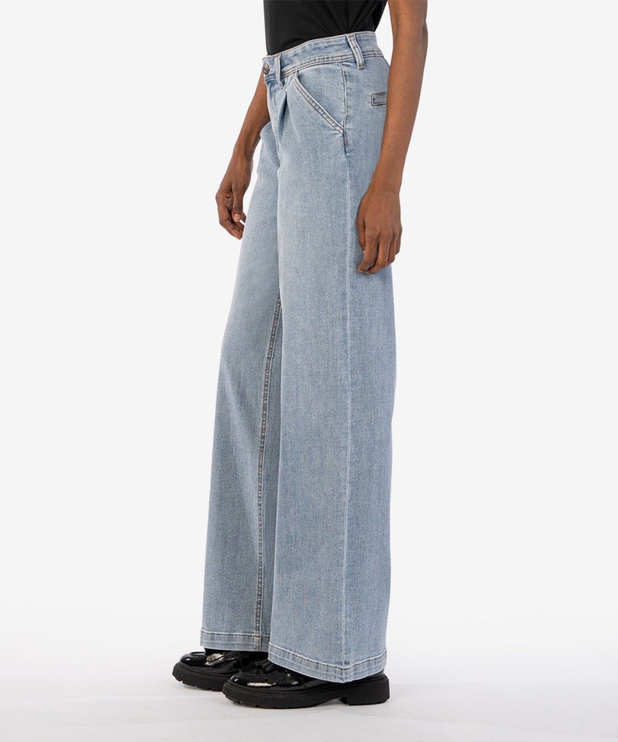 Fit Kut from the Kloth Jean Wide Leg | Jean High Rise Wide Note W/Medium Base Wash