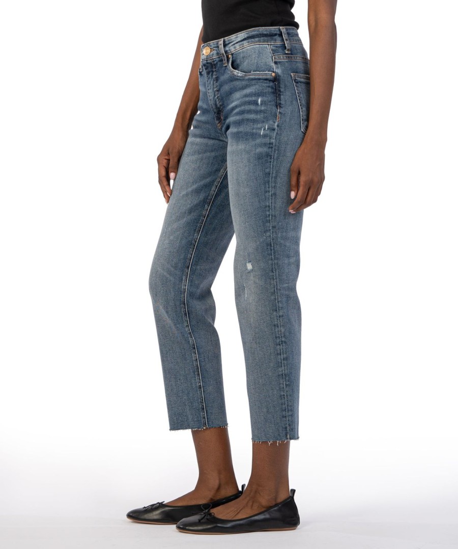 Denim Kut from the Kloth | Rachael High Rise Fab Ab Mom Jean Charted W/Med Base Wash