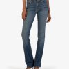 Fit Kut from the Kloth Natalie Boot Cut | Natalie Bootcut Mid Rise, Long Inseam (Bravo Wash) Bravo W/Dk Stone Base Wash