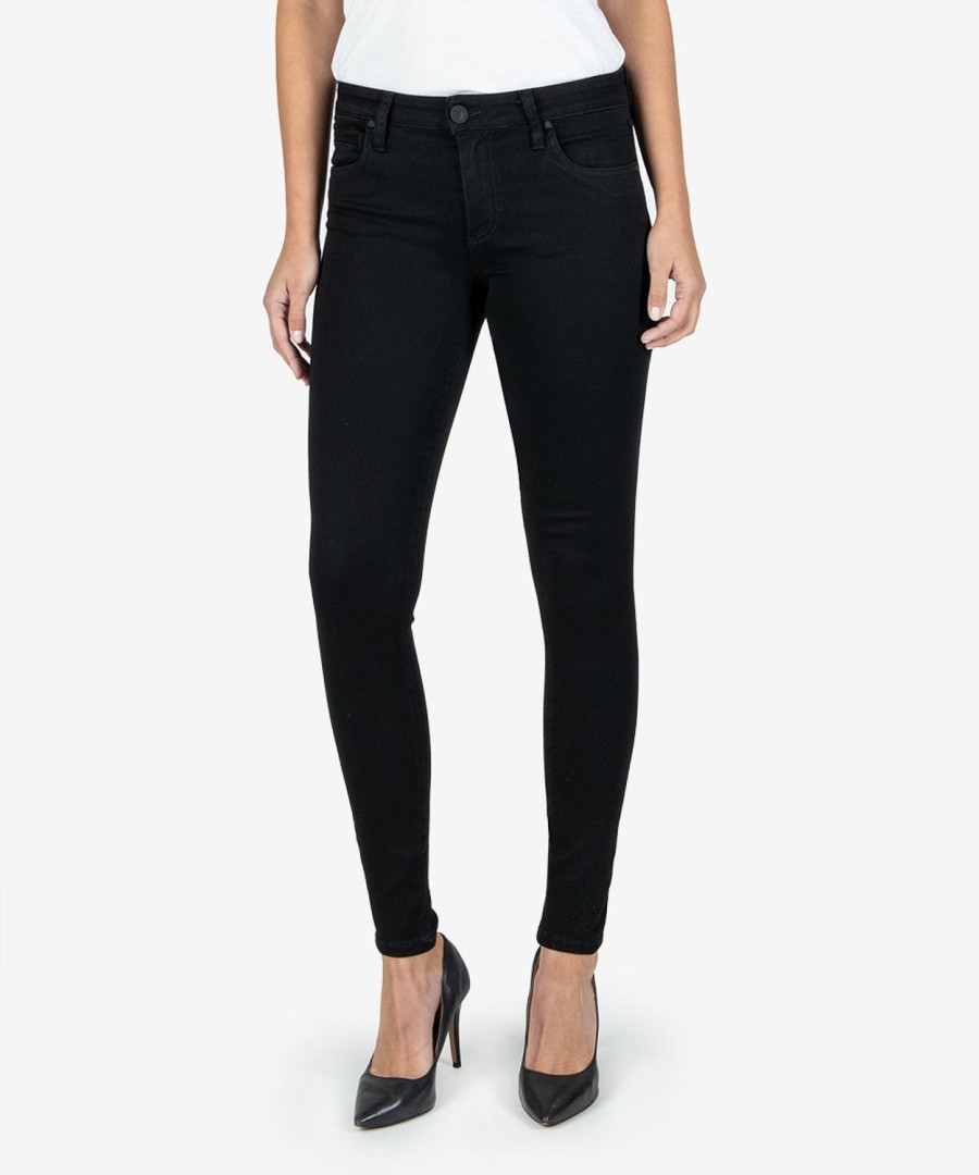 Denim Kut from the Kloth | Mia Mid Rise Slim Fit Skinny, Exclusive ( Caviar Denim) Black