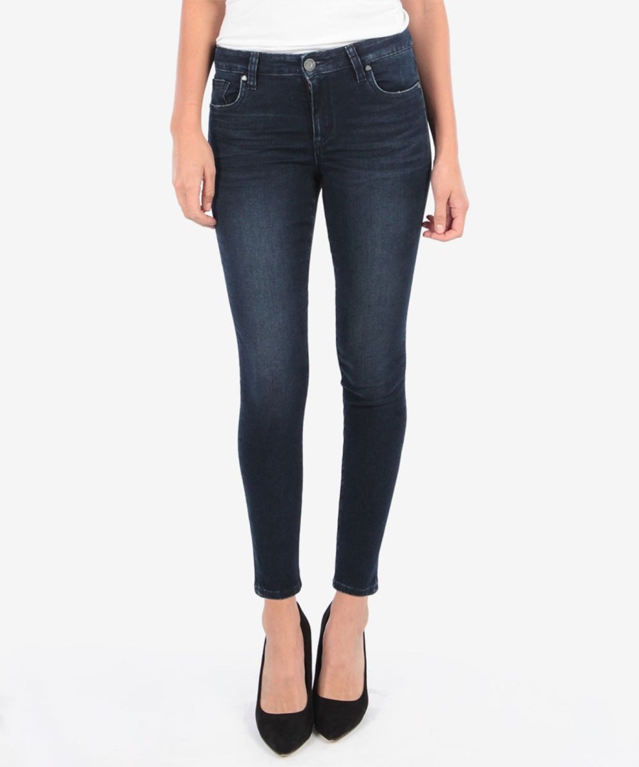 Fit Kut from the Kloth Donna Ankle Skinny | Donna High Rise Ankle Skinny, Petite Paragon W/Dk Stone Base Wash