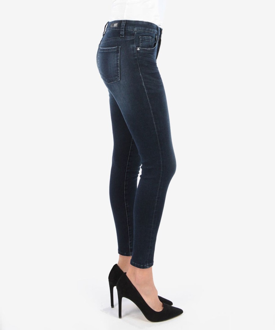 Fit Kut from the Kloth Donna Ankle Skinny | Donna High Rise Ankle Skinny, Petite Paragon W/Dk Stone Base Wash