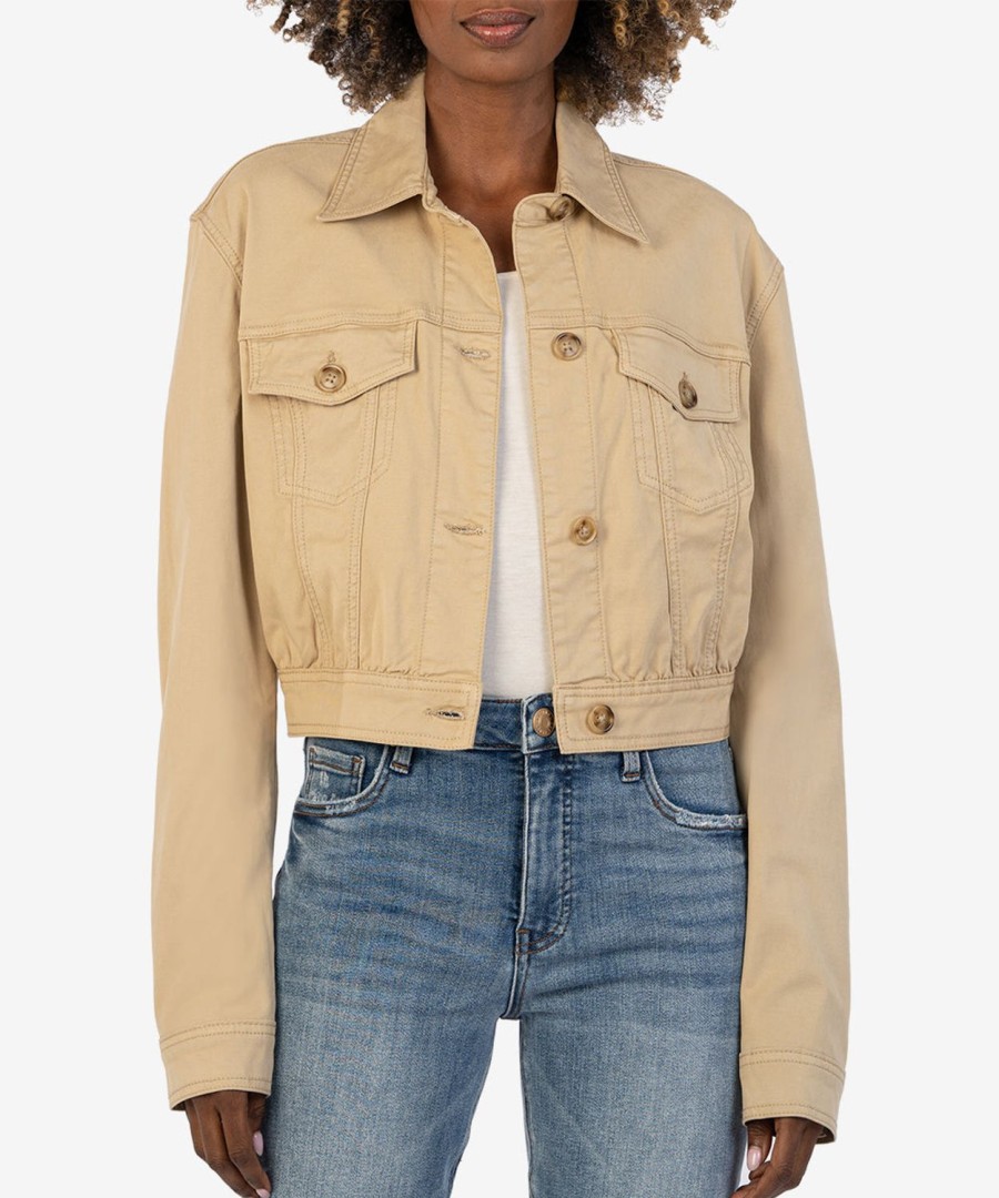 Clothing Kut from the Kloth | Rumi Cropped Trucker Jacket Khaki