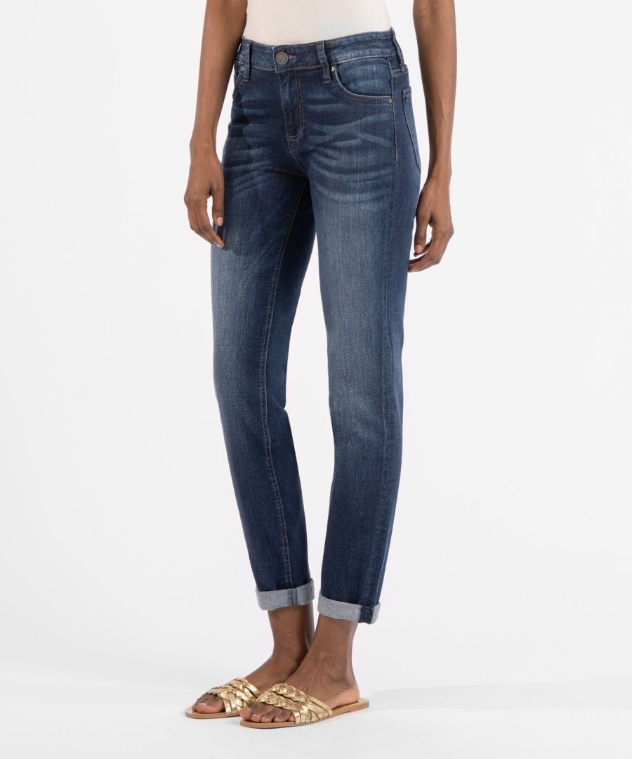 Denim Kut from the Kloth | Catherine Mid Rise Boyfriend (Invigorated Wash) Invigorated W/Euro Base Wash