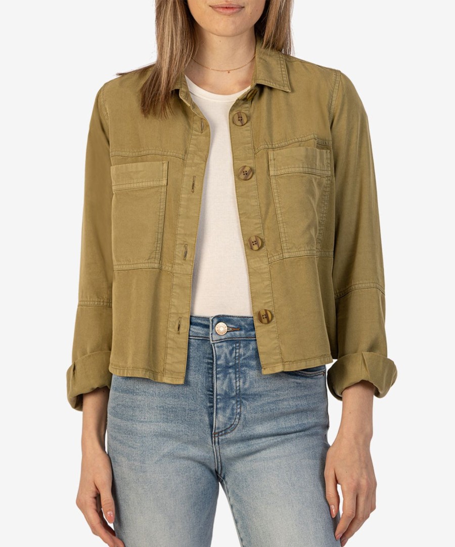 Clothing Kut from the Kloth | Zinnia Tencel Jacket Limeade