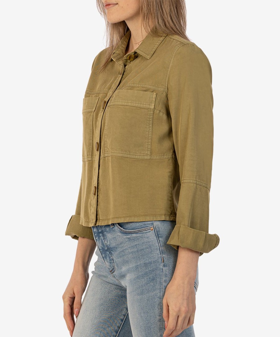 Clothing Kut from the Kloth | Zinnia Tencel Jacket Limeade