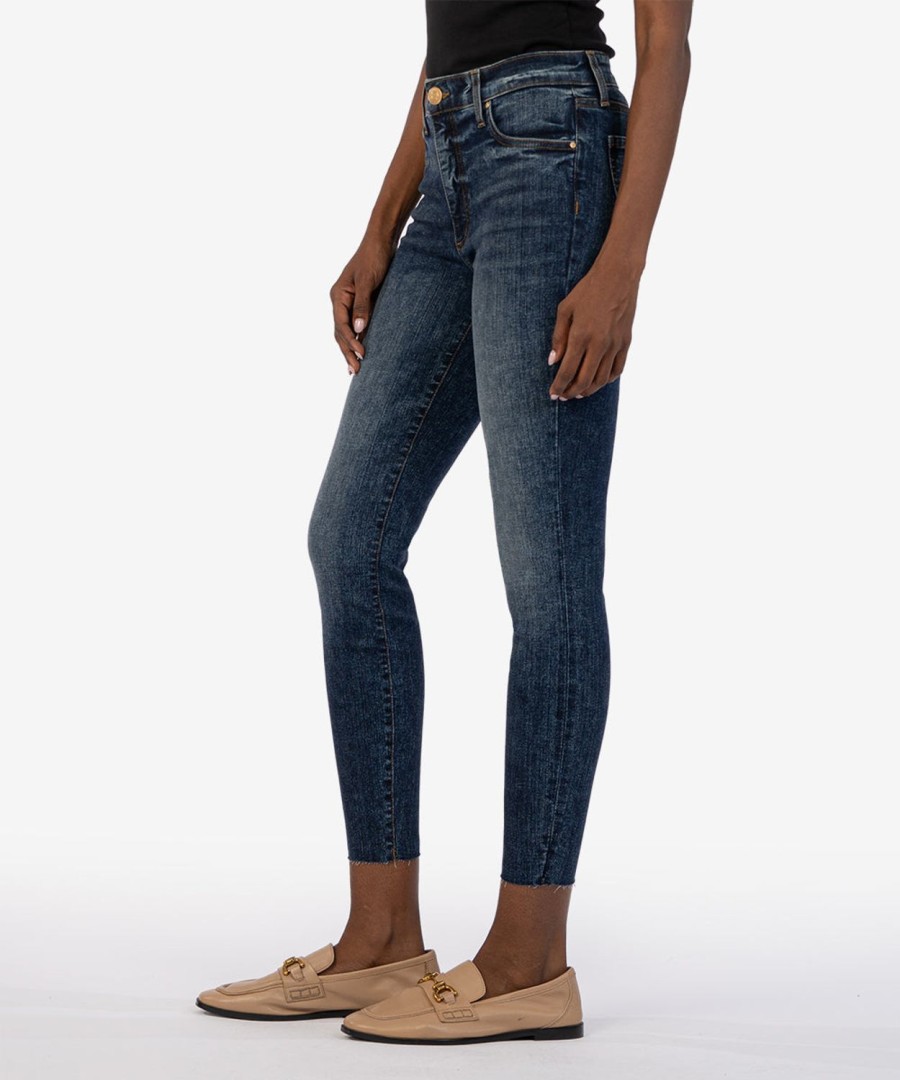 Fit Kut from the Kloth Connie Slim Fit Ankle Skinny | Connie High Rise Fab Ab Ankle Skinny, Exclusive Ignited W/Dk Base Wash