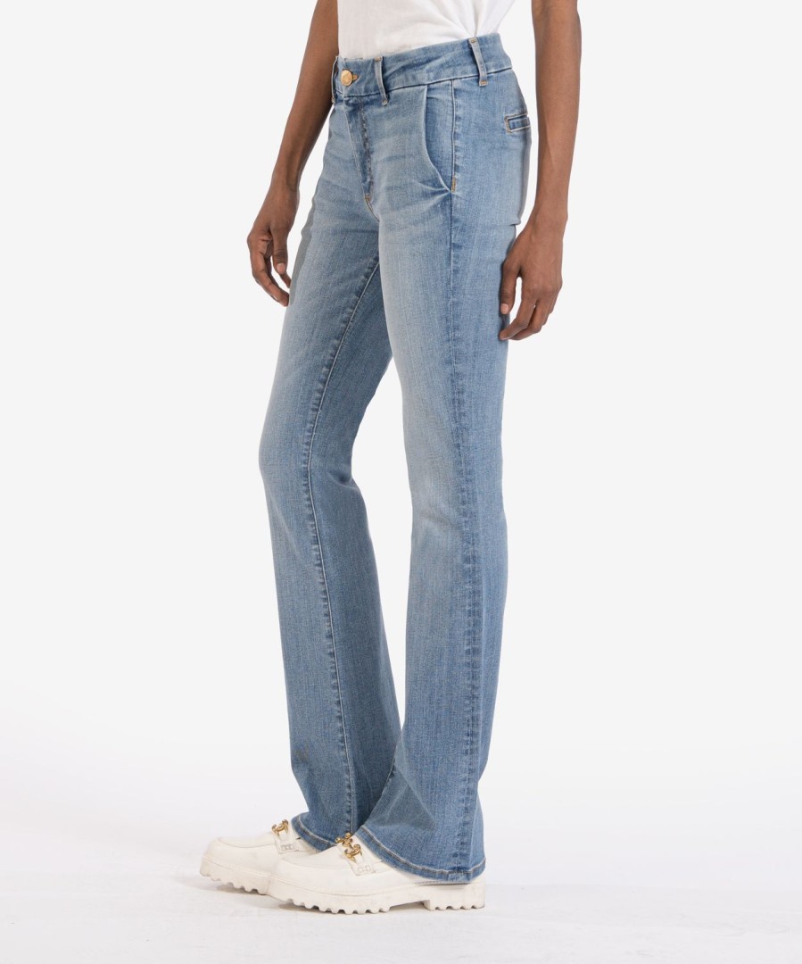 Denim Kut from the Kloth | Natalie Mid Rise Trouser Bootcut (Moment Wash) Moment W/Medium Base Wash