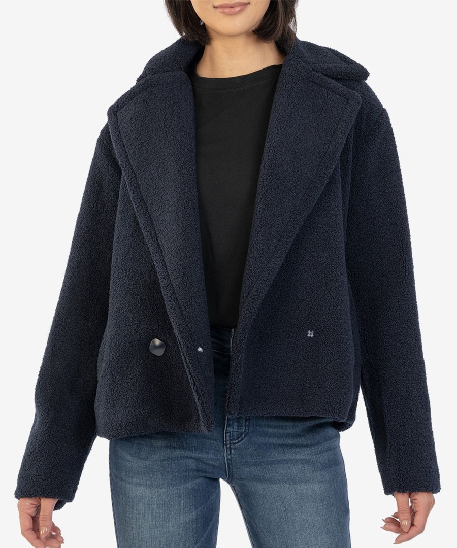 Clothing Kut from the Kloth | Emaline Sherpa Coat Navy