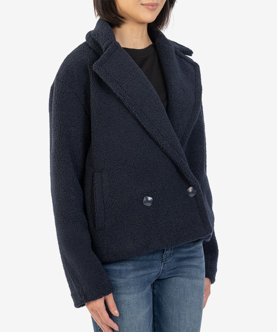 Clothing Kut from the Kloth | Emaline Sherpa Coat Navy