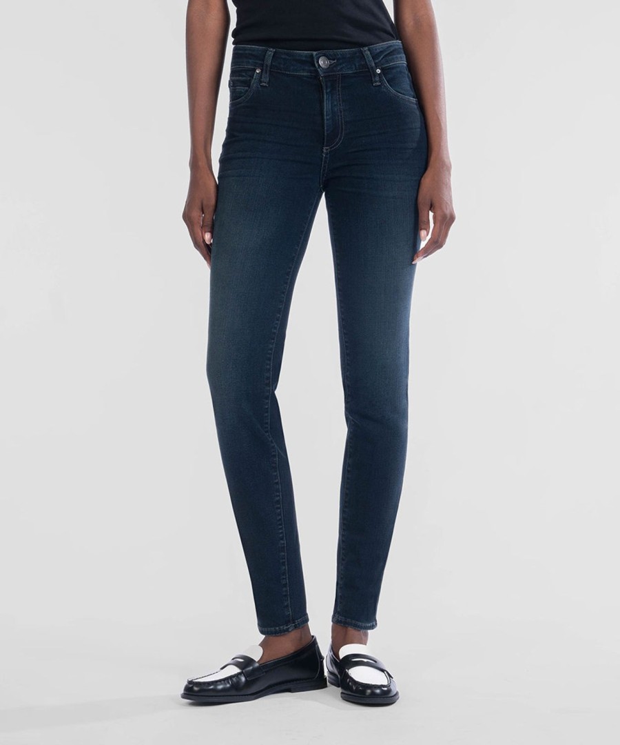 Fit Kut from the Kloth Diana Relaxed Fit Skinny | Diana Mid Rise Skinny, Exclusive Buoyant W/Euro Base Wash