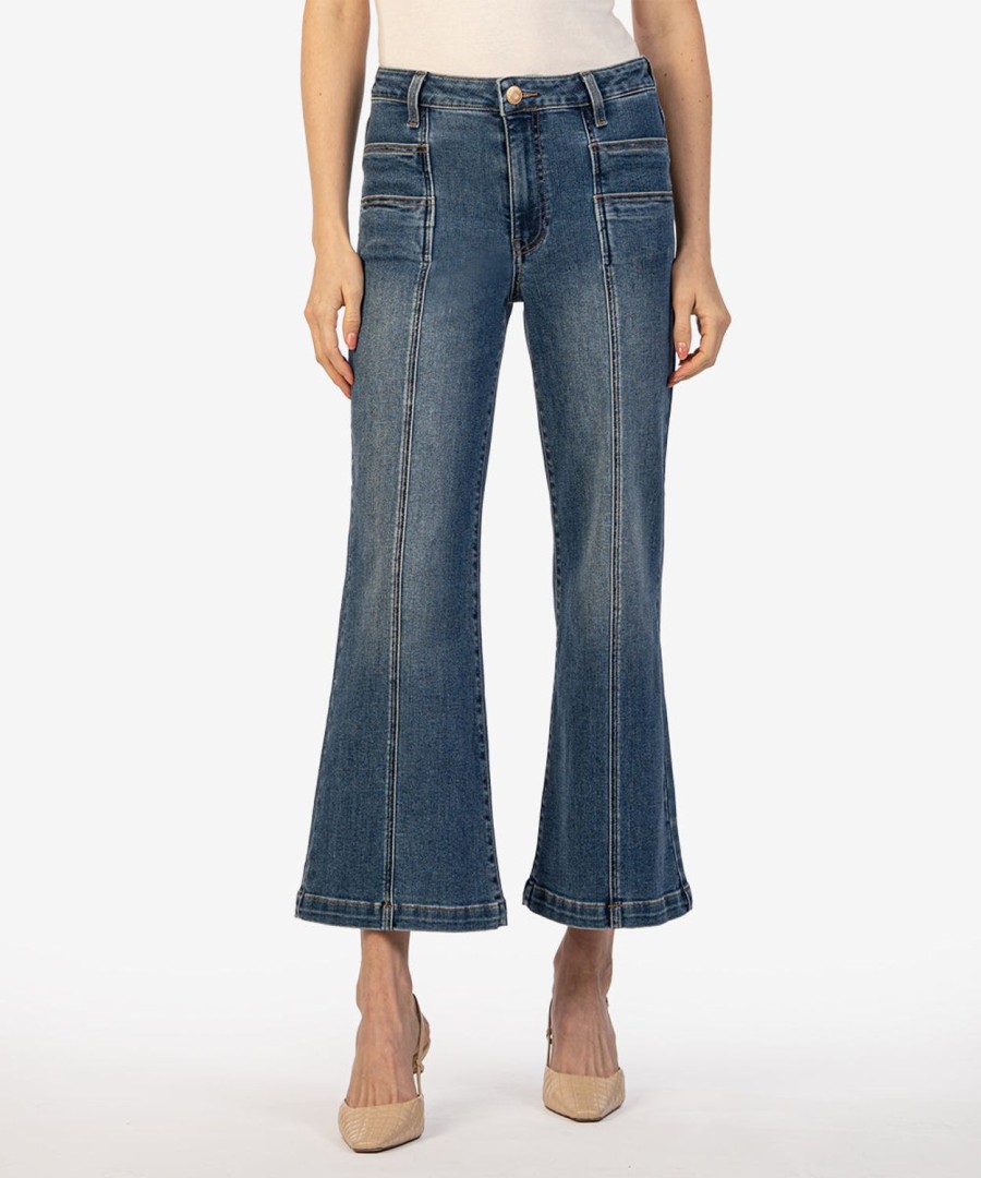 Fit Kut from the Kloth Meg Wide Leg | Meg High Rise Wide Leg Exceeded W/Dk Base Wash