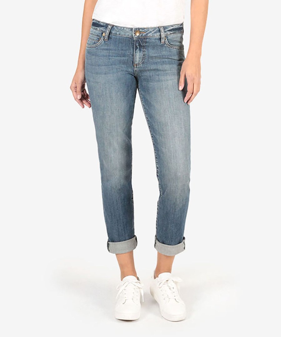 Fit Kut from the Kloth Catherine Boyfriend | Catherine Mid Rise Boyfriend Fervent W/Antique Base Wash