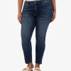 Denim Kut from the Kloth | Naomi High Rise Fab Ab Ankle Straight Leg, Plus (Identify Wash) Identify W/Dk Stone Base Wash