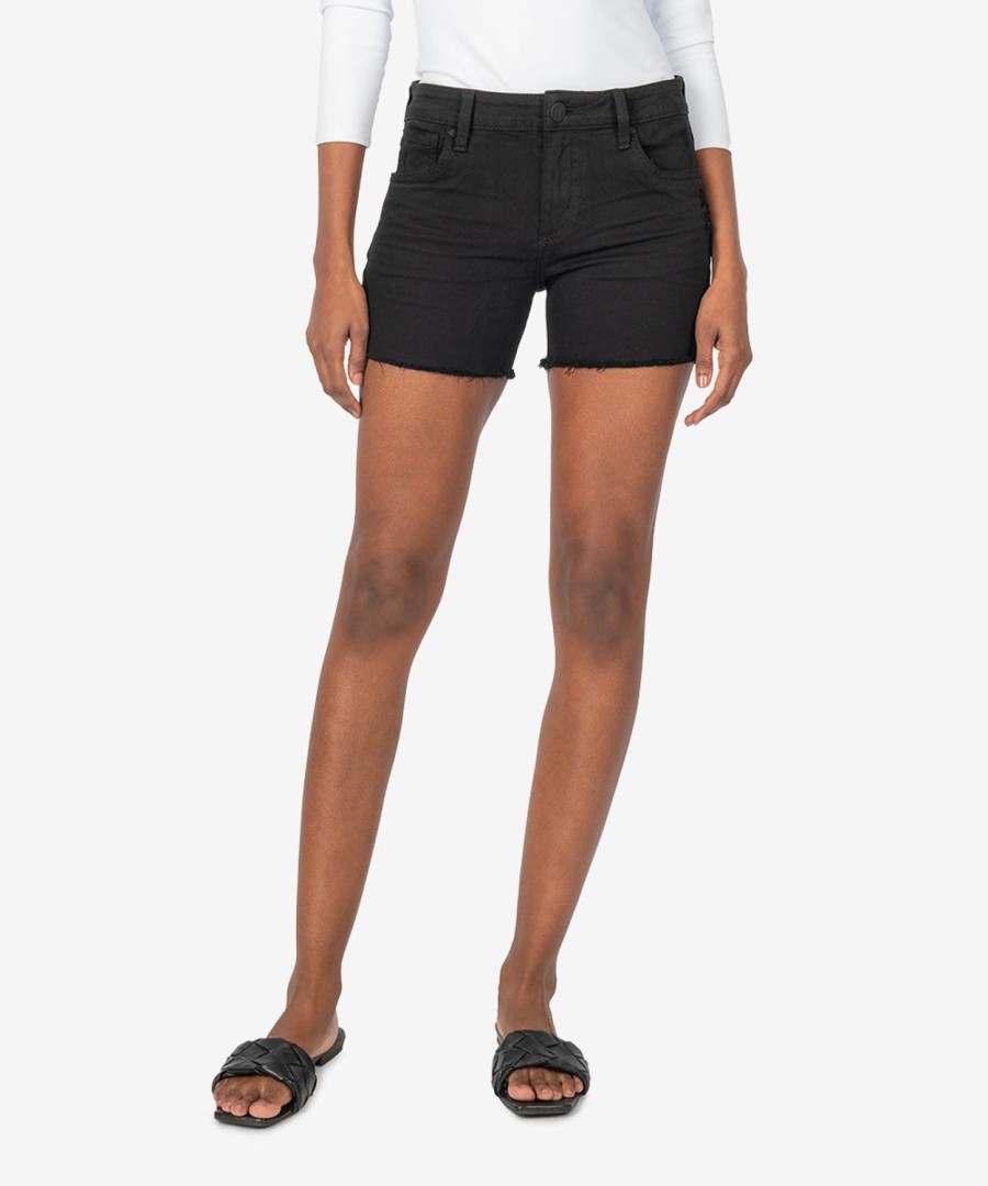 Denim Kut from the Kloth | Gidget Mid Rise Fray Short, Exclusive ( ) Black