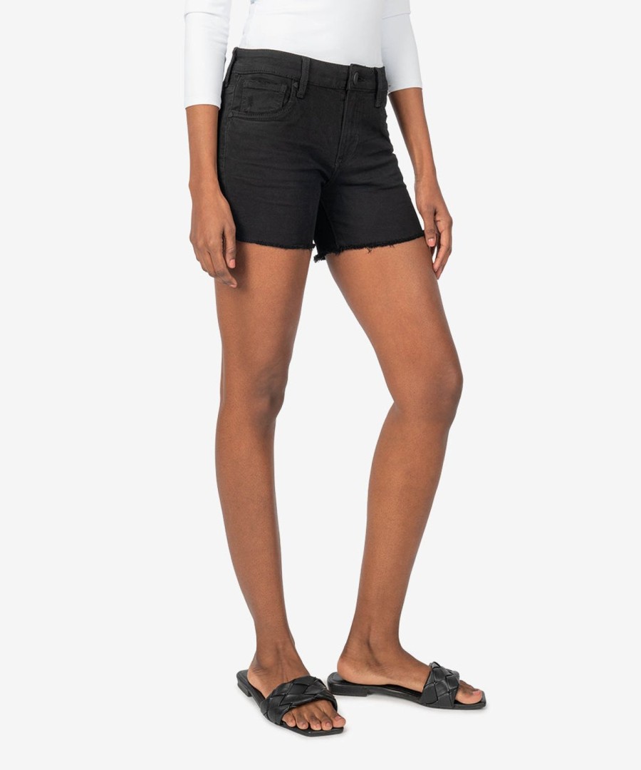 Denim Kut from the Kloth | Gidget Mid Rise Fray Short, Exclusive ( ) Black