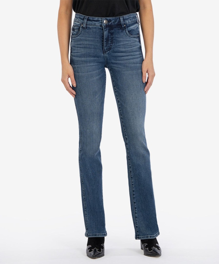 Denim Kut from the Kloth | Natalie High Rise Fab Ab Bootcut Ethical W/Dk Stone Base Wash