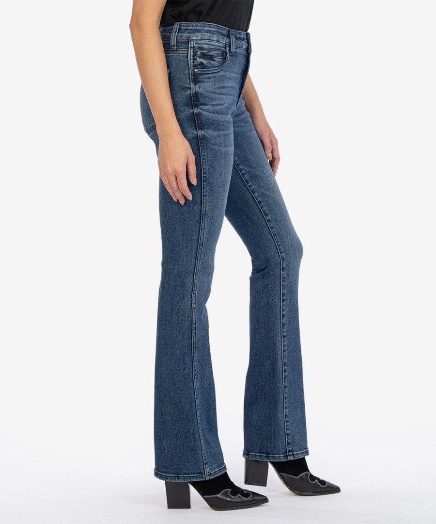 Denim Kut from the Kloth | Natalie High Rise Fab Ab Bootcut Ethical W/Dk Stone Base Wash