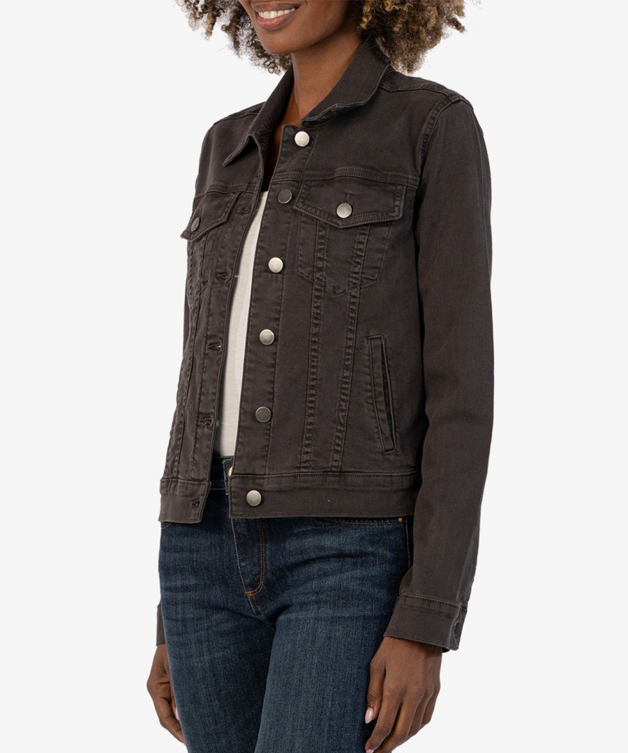 Clothing Kut from the Kloth | Julia Classic Color Denim Jacket Charcoal