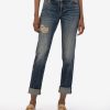 Denim Kut from the Kloth | Catherine Mid Rise Boyfriend Exuberant W/Dk Stone Base Wash