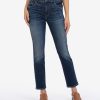 Denim Kut from the Kloth | Reese High Rise Fab Ab Ankle Straight Leg Enchantment W/Dk Stone Bse Wsh