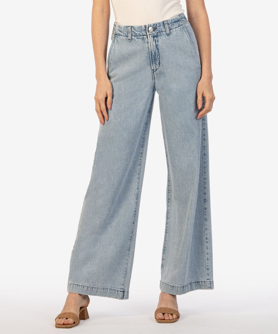 Fit Kut from the Kloth Meg Wide Leg | Meg High Rise Wide Leg Pant Light Wash