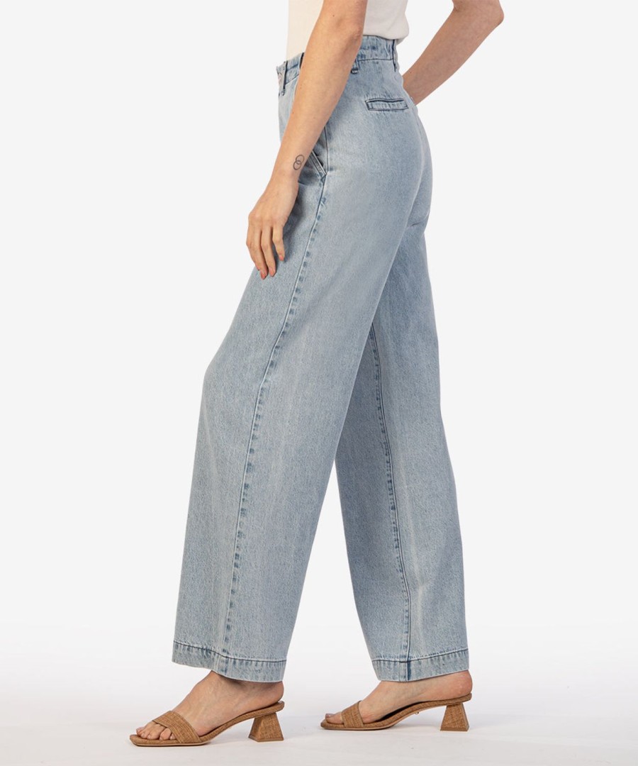 Fit Kut from the Kloth Meg Wide Leg | Meg High Rise Wide Leg Pant Light Wash