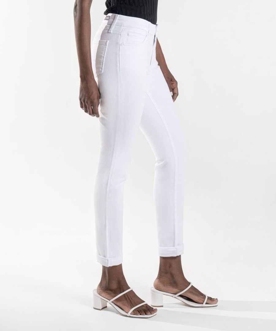 Denim Kut from the Kloth | Catherine Mid Rise Boyfriend, White (Exclusive) Optic White