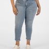 Denim Kut from the Kloth | Reese High Rise Fab Ab Ankle Straight Leg, Plus Landed W/Medium Base Wash