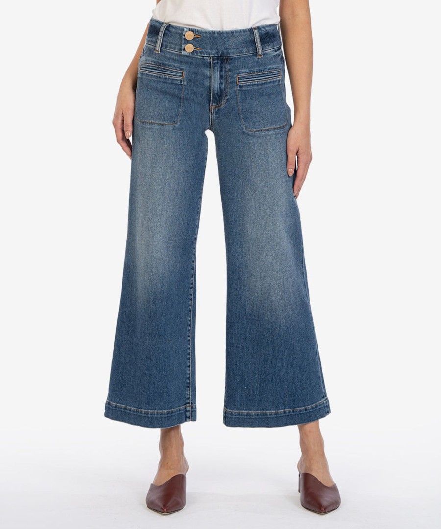 Denim Kut from the Kloth | Meg High Rise Wide Leg Nicety W/Dk Stone Base Wash