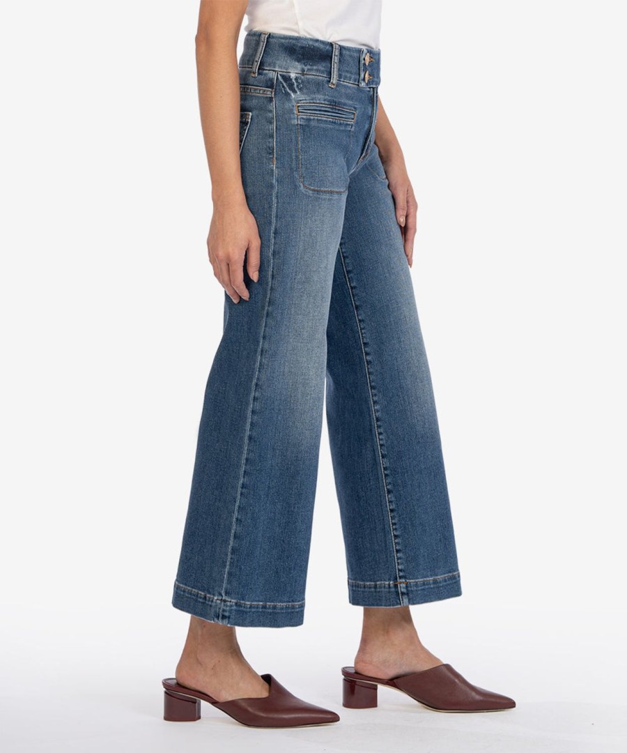 Denim Kut from the Kloth | Meg High Rise Wide Leg Nicety W/Dk Stone Base Wash