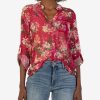 Clothing Kut from the Kloth | Jasmine Chiffon Blouse Quartu-Fuchsia/Peach