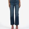 Fit Kut from the Kloth Kelsey Ankle Flare | Kelsey High Rise Fab Ab Ankle Flare, Exclusive (Entirety Wash) Entirety W/Dk Stone Base Wash