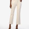 Fit Kut from the Kloth Kelsey Ankle Flare | Kelsey Raw Hem High Waist Ankle Flare Jeans Ecru