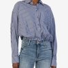 Clothing Kut from the Kloth | Presley Crop Button Down Navy/White