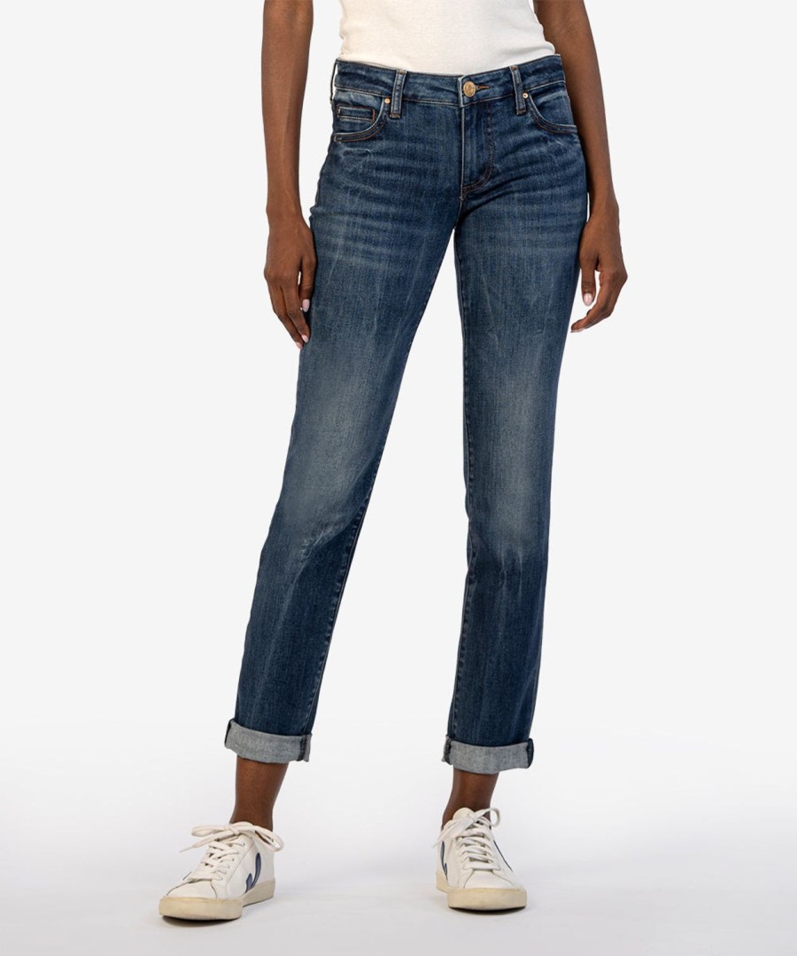 Denim Kut from the Kloth | Catherine Mid Rise Boyfriend Jeans Inspired W/Dk Base Wash