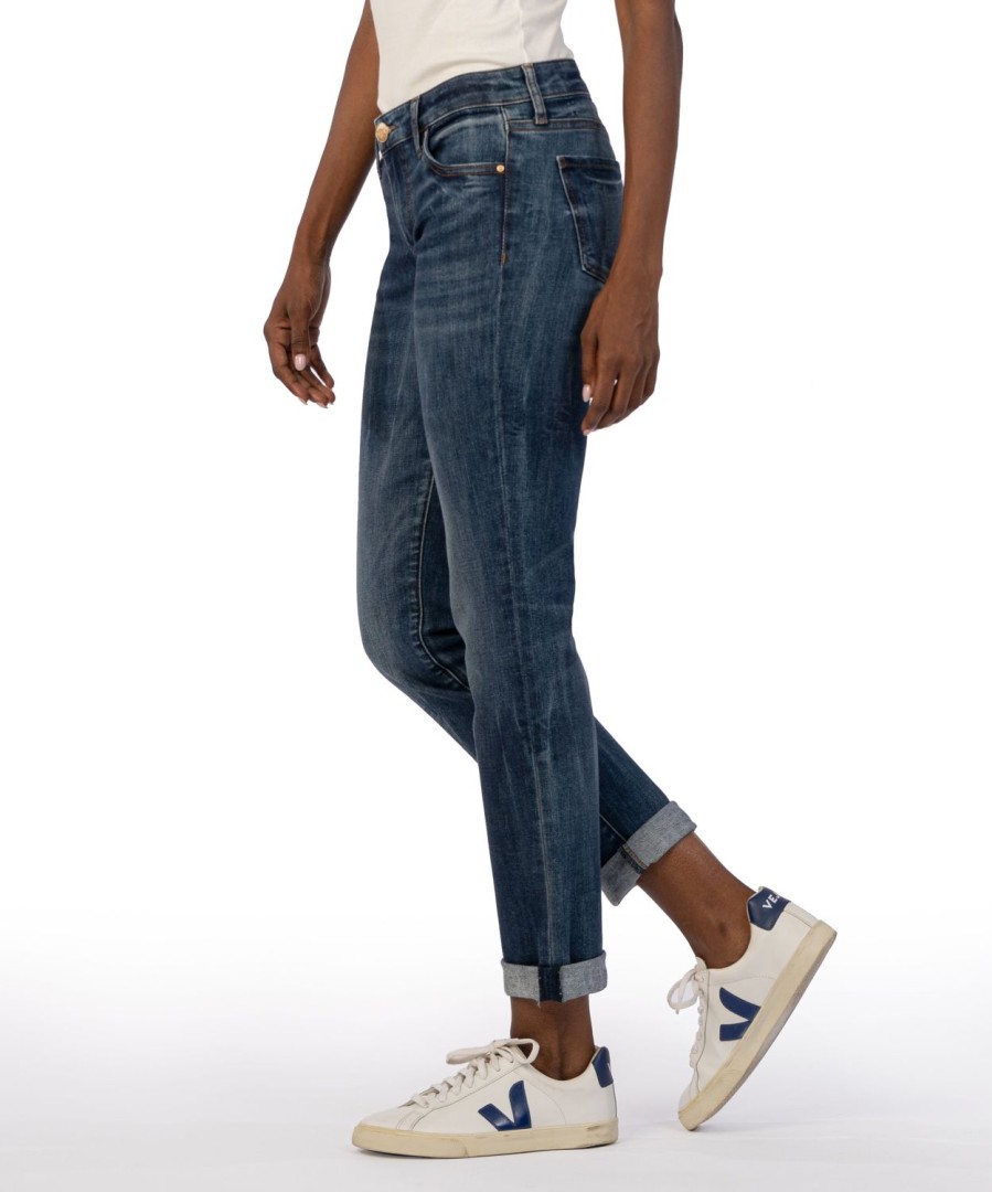 Denim Kut from the Kloth | Catherine Mid Rise Boyfriend Jeans Inspired W/Dk Base Wash