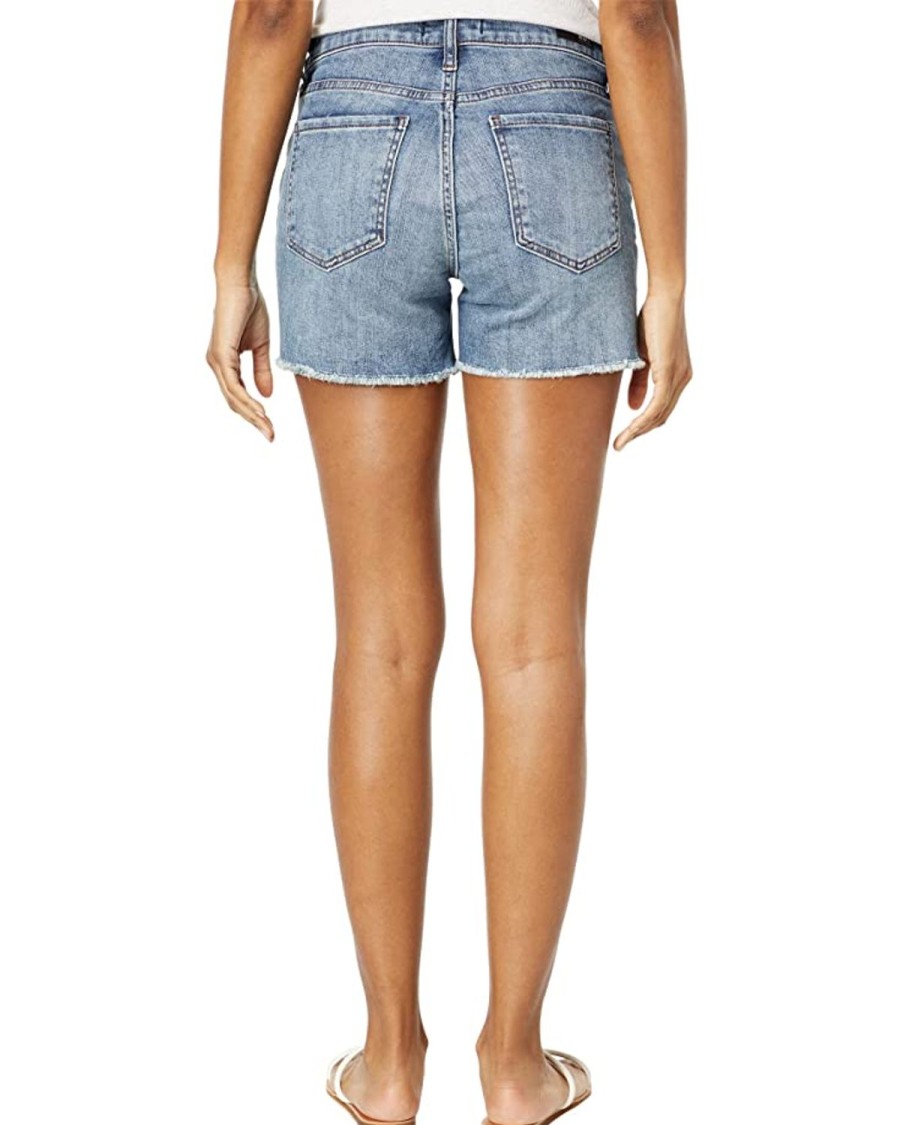 Denim Kut from the Kloth | Gidget Mid Rise Fray Short (Consolidated Wash) Consolidated W/Medium Base Wash