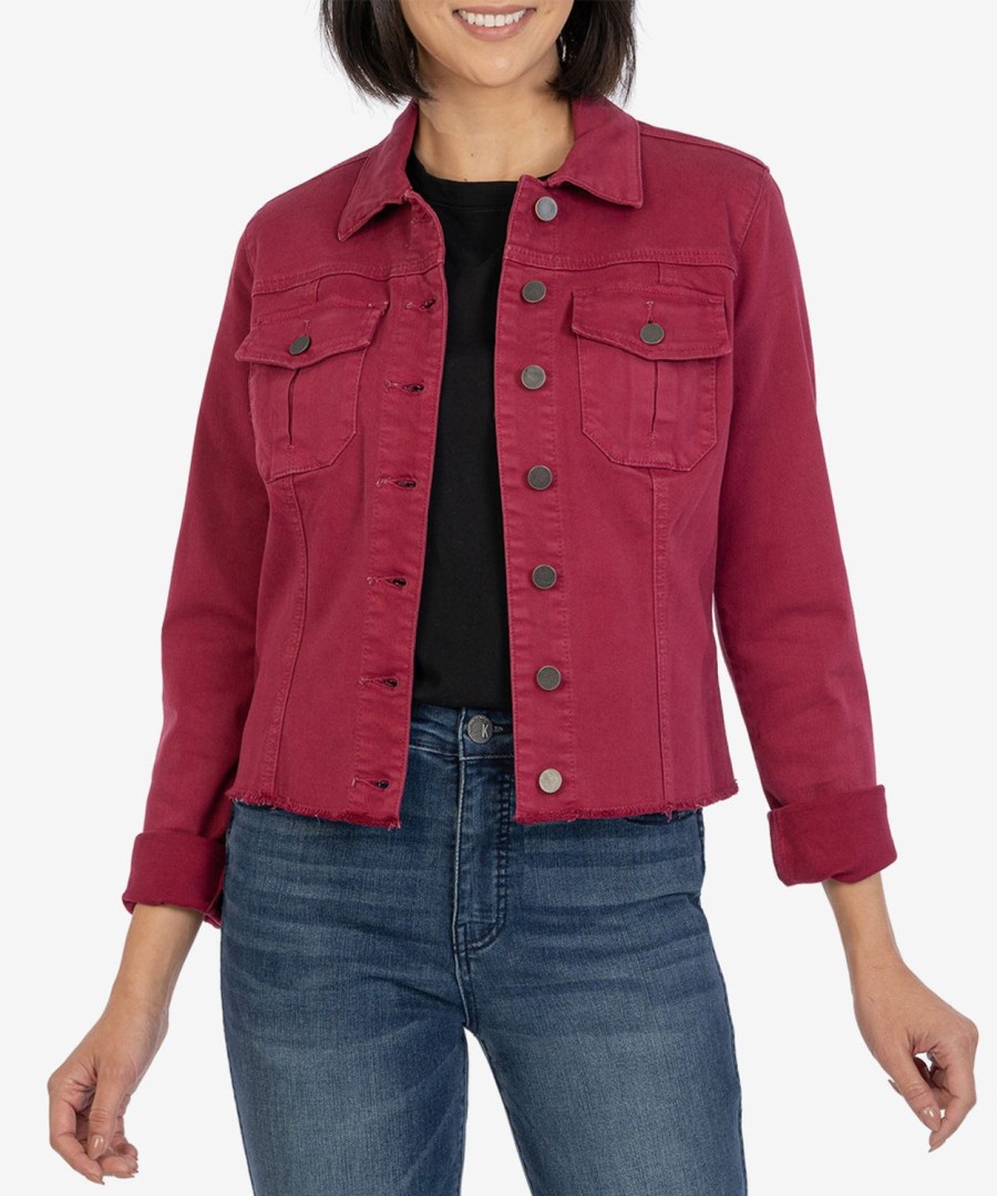 Clothing Kut from the Kloth | Kara Denim Jacket Bordeaux