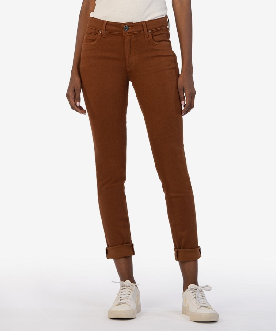 Denim Kut from the Kloth | Catherine Mid Rise Boyfriend, Exclusive Cognac